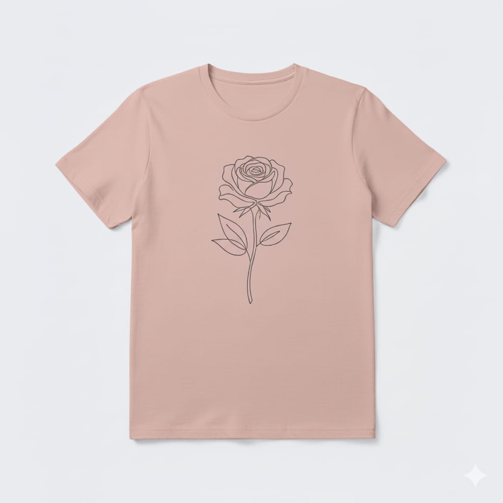 Minimalist Rose Line Art T-Shirt Collection - Wholesale Bulk Orders (250 Units Minimum)