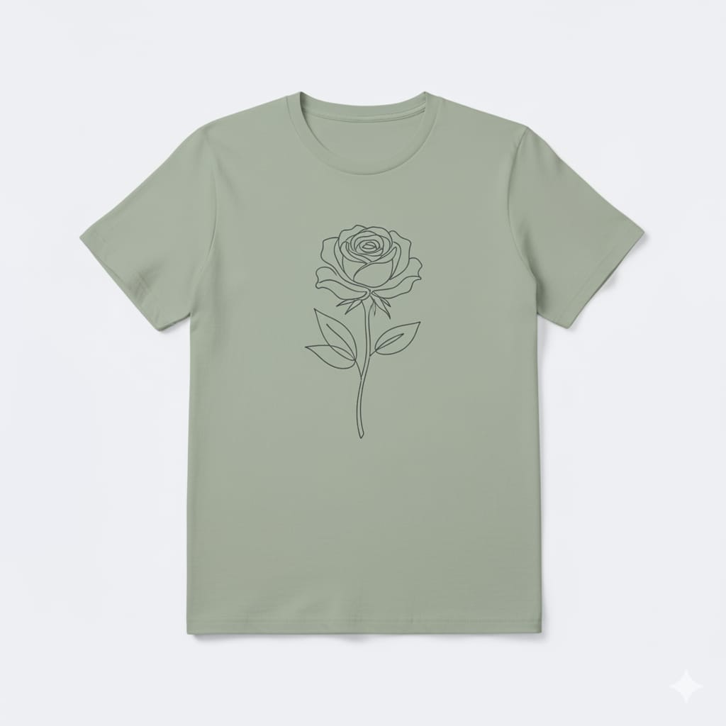 Minimalist Rose Line Art T-Shirt Collection - Wholesale Bulk Orders (250 Units Minimum)