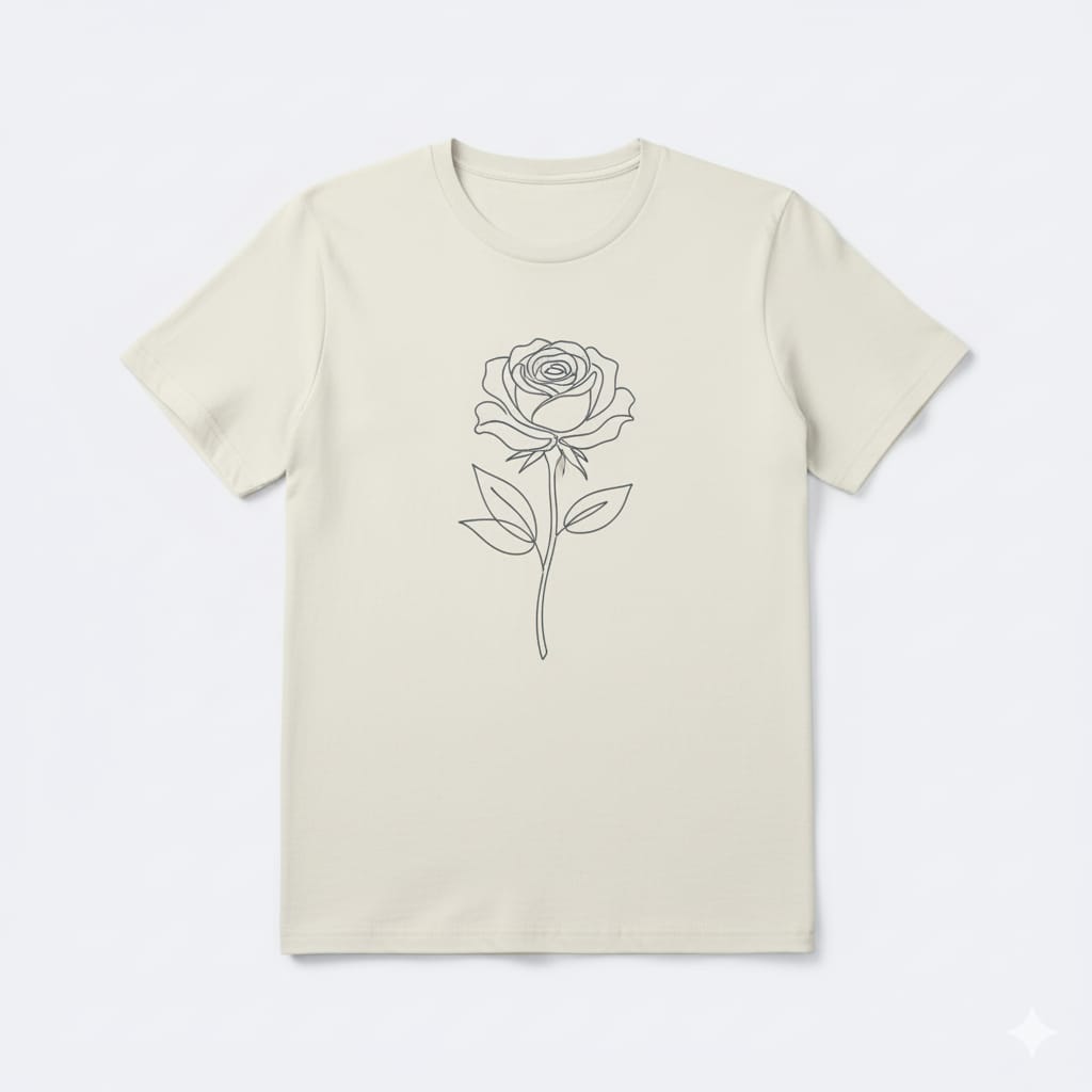 Minimalist Rose Line Art T-Shirt Collection - Wholesale Bulk Orders (250 Units Minimum)