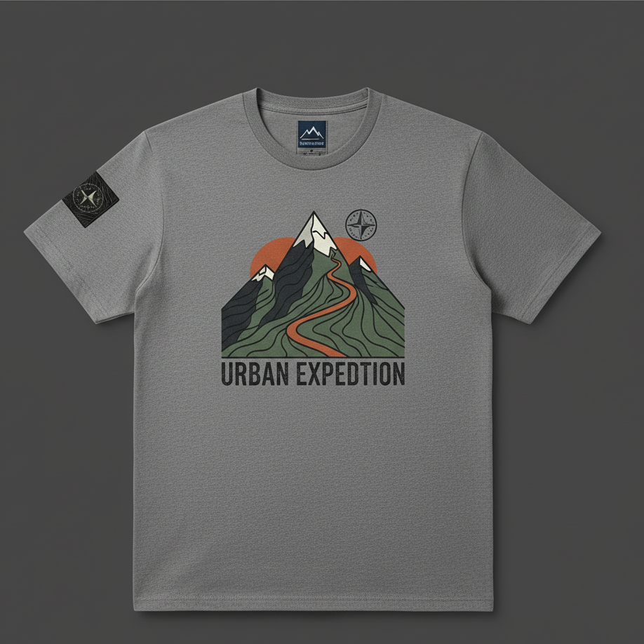 Summit Path Urban Expedition T-Shirt - Mountain Trail Design Bulk Order (250 Units)