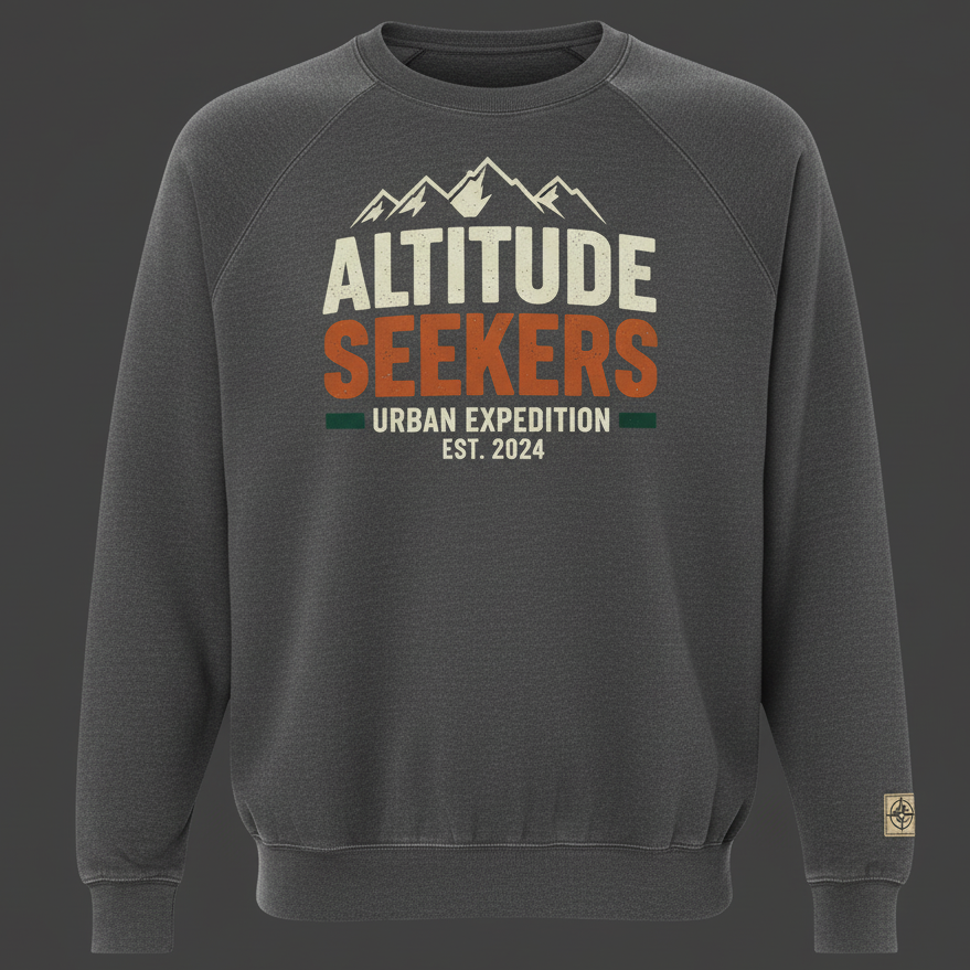 Altitude Seekers Urban Expedition Sweatshirt - Mountain Adventure Design Bulk Order (250 Units)